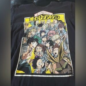 Black and Yellow Anime Graphic Short Sleeve Tee